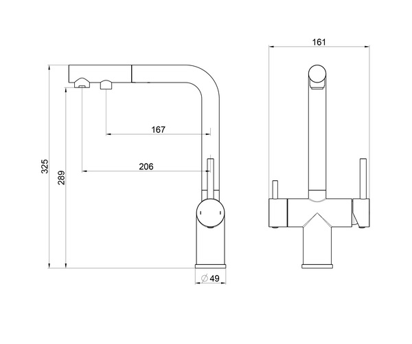 смеситель для кухни WONZON & WOGHAND WW-88458018 с каналом для питьевой воды
